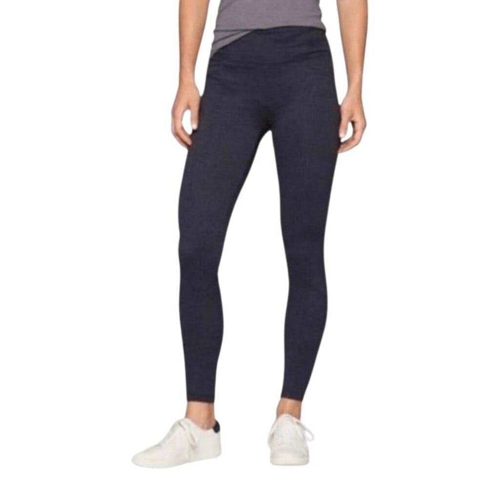 ATHLETA Metro High-Waisted Pants In Herringbone Navy Size Medium